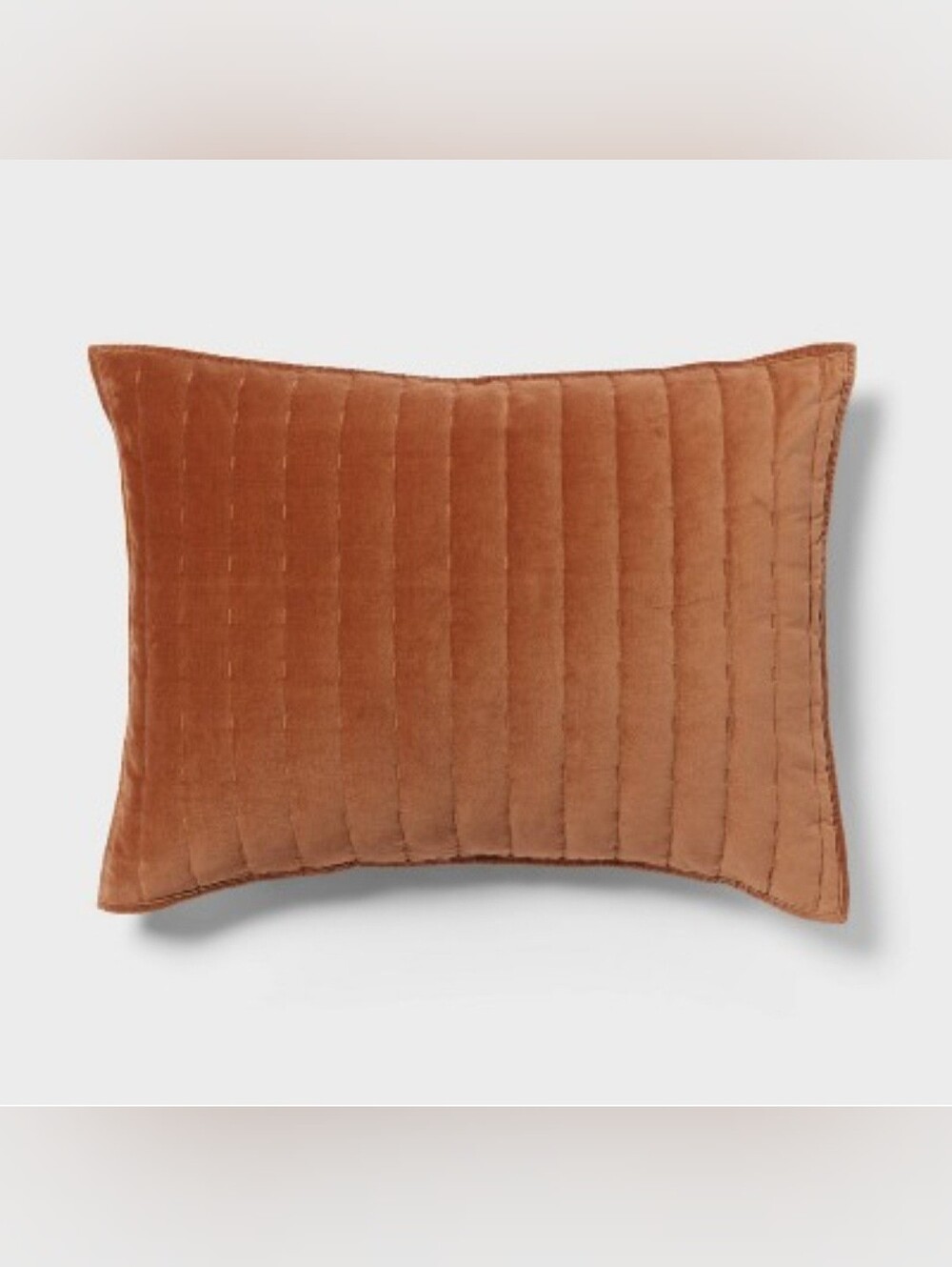 Threshold Standard Channel Stitch Velvet Quilt Sham Camel -